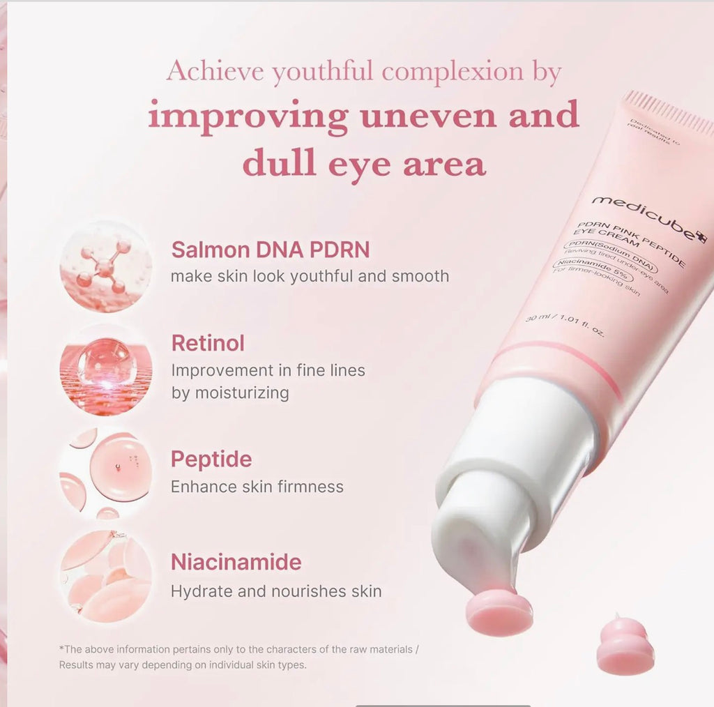 MEDICUBE – Crème Contour des Yeux Peptide Rose & PDRN 30ml